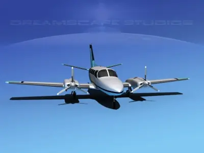 Cessna 404 Titan Courier V04 3D model
