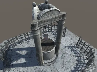 Old Gardenwell Low-poly 3D model