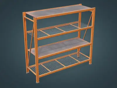 Industrial Shelf Low-poly 3D model order