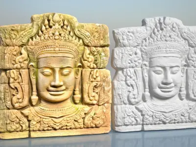 High poly Ruin Temple Walls - 240702 3D model