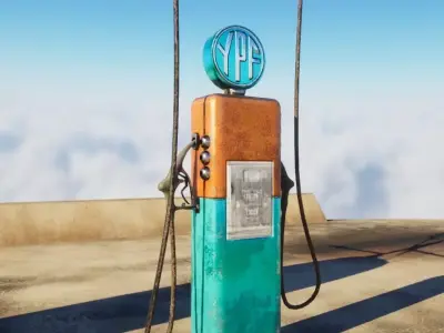 gas pump retro Free 3D model