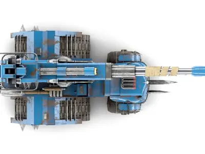 Futuristic Military Vehicle Low-poly 3D model