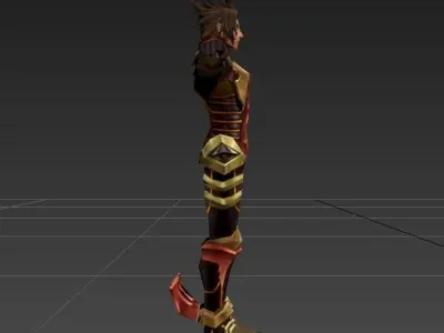 Kingdom Hearts Birth by Sleep - Terra Armored Helmetless Low-poly 3D model