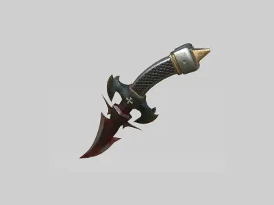 Medieval Dagger 02 Blood - Fantasy Character Weapon Low-poly 3D model