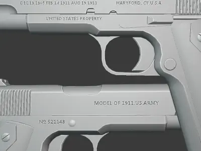M1911 Handgun Low-poly 3D model purchase