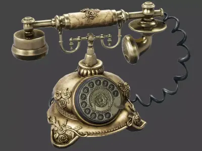 Antique Telephone Low-poly 3D model buy