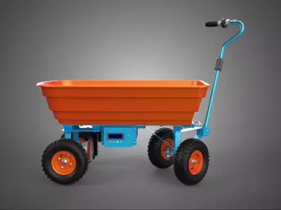 SMART ELECTRIC FOUR WHEEL UTILITY CART TROLLEY WAGON WHEELBARROW 3D model