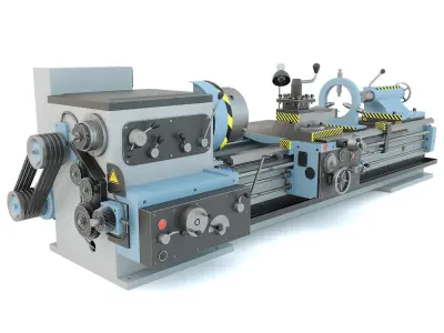 Industrial lathe machine tool 1M63 3D model