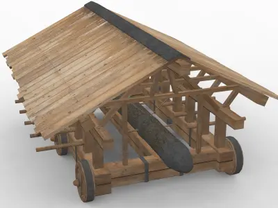 Medieval Battering Ram Low-poly 3D model purchase