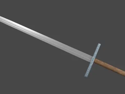 Caroling sword with Grossmesser handle Low-poly 3D model