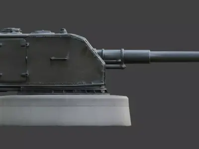 WWII Coastal Defense Battery 3D Model Low-poly 3D model