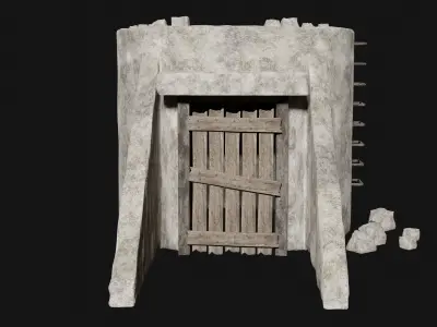 BUNKER SHELTER POSTAPO HIDE HOUSE SURVIVAL IMPROVISED COLLECTION Low-poly 3D model