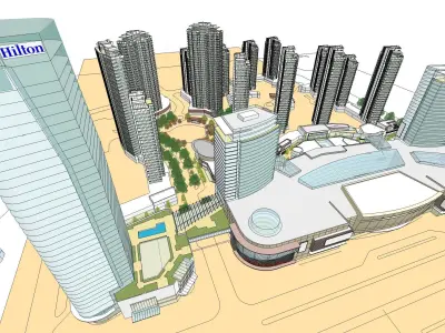 Sketchup Commercial Complex S2 Free 3D model