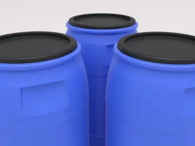 Round Plastic Barrel 01 3D model