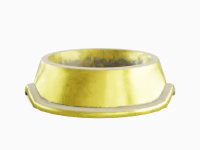 Metal Dog Bowl 02 Low-poly 3D model