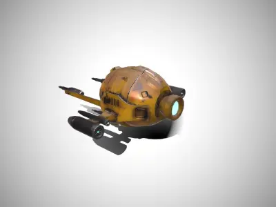 Sci-FI Military Drone - PBR Low-poly 3D model