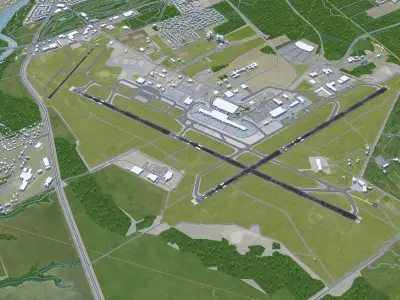 Ottawa International Airport 10km Low-poly 3D model