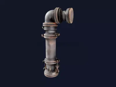 Game-Ready Industrial Pipe Elbow 3D Model  3D model