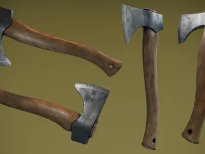 Hatchet Low-poly 3D model order