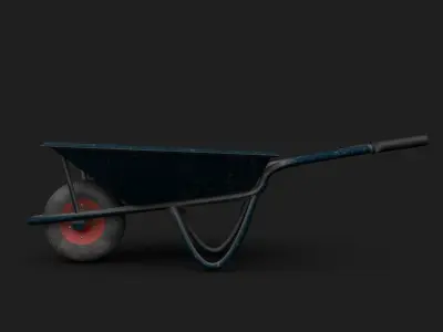 FREE Wheelbarrow Low Poly Model PBR Free low-poly 3D model
