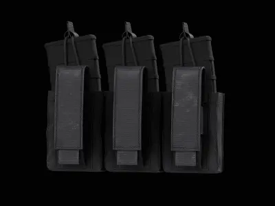 Condor Triple M4 Kangaroo Mag Pouch Gen 2 Low-poly 3D model