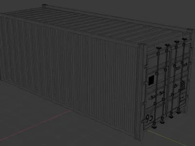 container shipping low-poly 3D model Low-poly 3D model