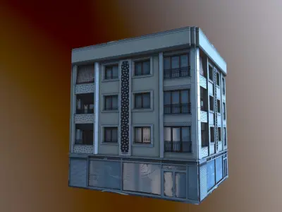 Architectural Building-7 Low-poly 3D model