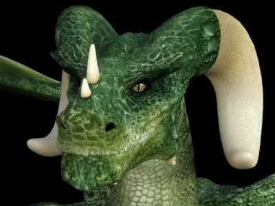 Dragon with horn Free low-poly 3D model