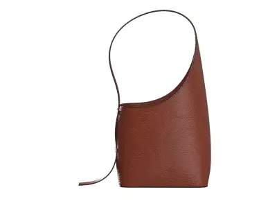Red brown Leather Hobo Bag 3D model