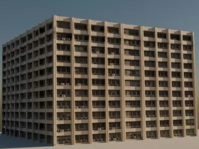 Building 9 Low-poly 3D model