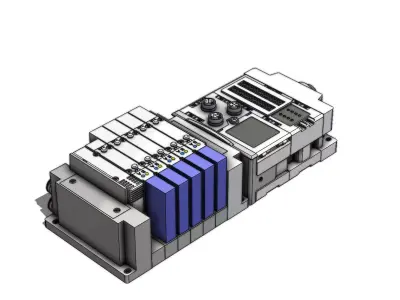 Bloco Manifold SMC SS5Y5 10S6F51 06B Block 3D model
