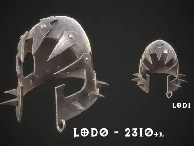 Orc Helmet 05 Low-poly 3D model