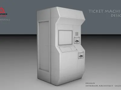 Ticket Machine 3D model Low-poly 3D model