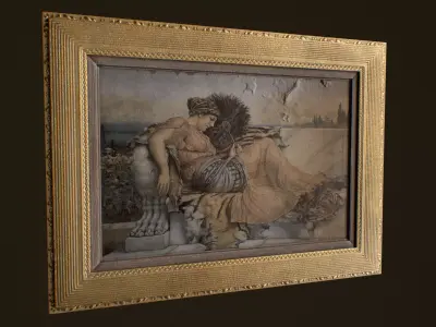 Victorian Framed Painting Low-poly 3D model