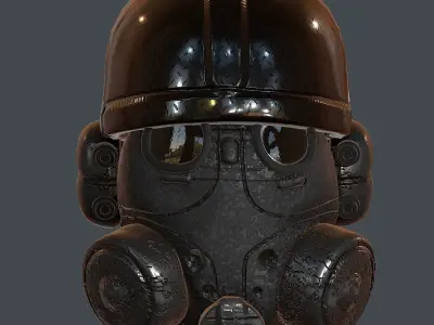 Gas mask helmet 3d model scifi Low-poly  Low-poly 3D model 23