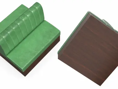 Double Sided Restaurant Booth Bench 3D model