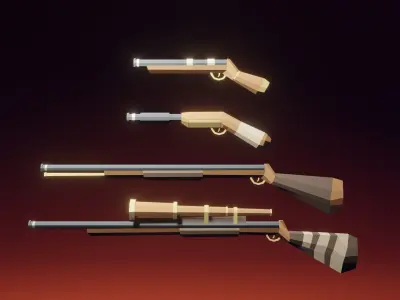 pirate weapon pack Low-poly 3D model
