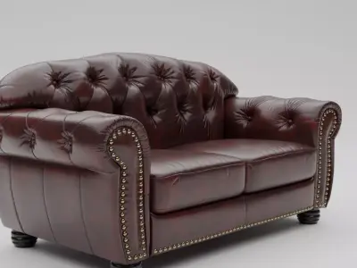 Antique Sofa Low-poly 3D model