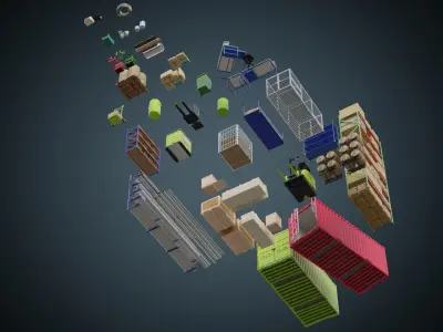 Warehouse Props Collection 1 Basic 3D Model Pack
