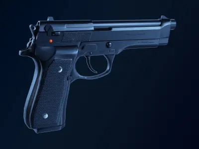 Beretta M9 9mm Pistol Low-poly 3D model