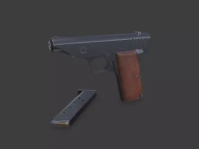 Hamada Type 1 Semi-automatic Pistol Low-poly PBR Low-poly 3D model