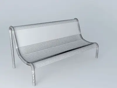 Eco Platform Bench Blue Stamped Finish Free 3D model