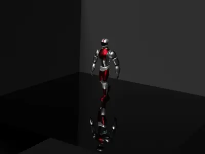 Cyborg 3D character Low-poly 3D model