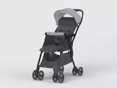 Baby stroller 3D model 3D model 10