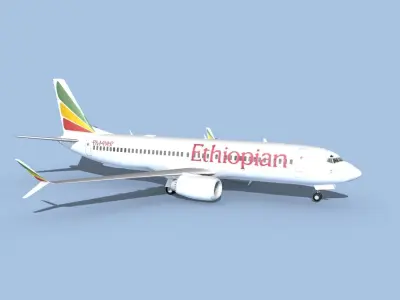 Boeing 737-800 Max Ethiopian Airlines 3D model