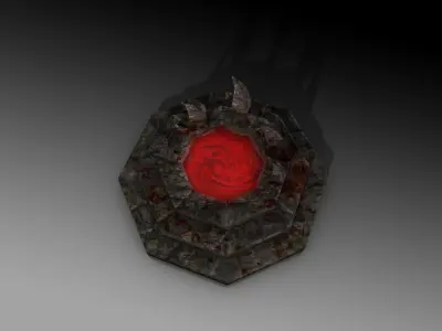 Blood fountain Low-poly 3D model