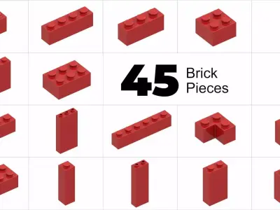 TwindBricks3D - 45 Bricks collection 3D print model