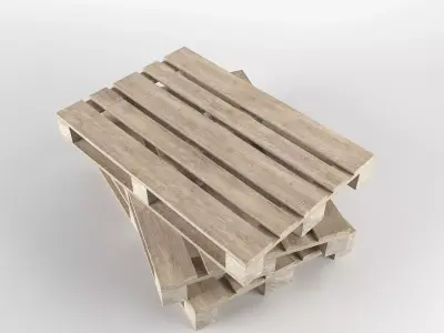 Pallet 3D model stack of wooden pallets Low-poly 3D model