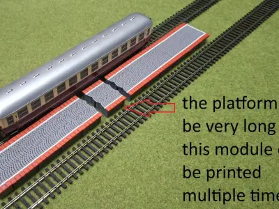 Double Edge Modular Platform Basic Set 1-87 FDM color 3D print model