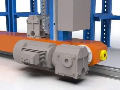 3D designed mini load AS RS rack system 3D model